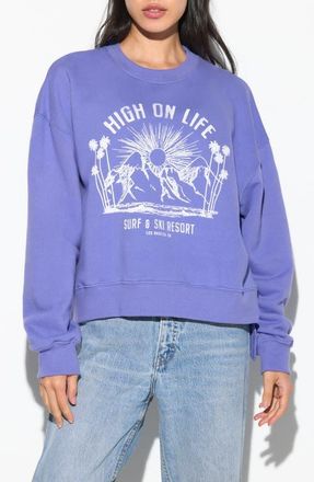 Spiritual Gangster Surf N Ski Bex Cotton Graphic Sweatshirt in Astral Blue at Nordstrom, Size X-Large