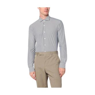 Xacus Camicia Elegante a Righe - - Shirts - Uomo - Marrone - M