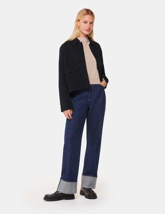 Whistles Marie Casual Jacket in Washed Black at Nordstrom, Size 14