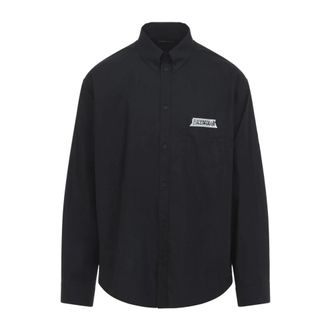 Balenciaga Ls Large Fit Shirt - male - Balenciaga - Casual Shirts - Black - M - Shirts