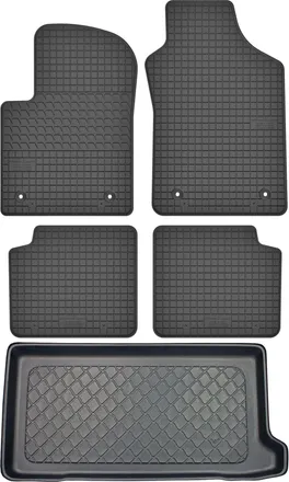 OEM Fiat 500 Hatchback Desde Septiembre De 2007. Juego De Alfombrillas De Goma Para Coche + Alfombrilla Para Maletero