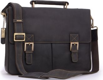 Visconti Mens Leather Messenger Shoulder Bag - Large 15 Inch Laptop Bag - Work Briefcase With Detachable Crossbody Strap - 18716 Berlin Oil Brown