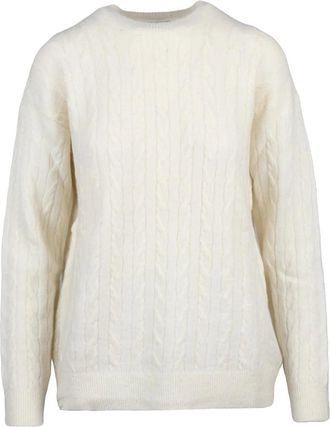 Ballantyne Textured Cable Knit Crew Neck Pullover in Alpaca Blend