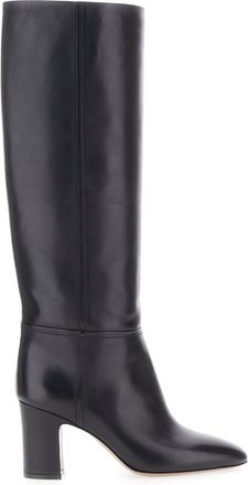 PARIS TEXAS lavinia Black Boots With High Block Heel And Rear Zip Closure In Leather Woman