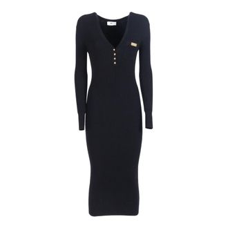 Elisabetta Franchi Abito di Maglia - Dames - Kleedjes - Zwart - L - Kleedjes