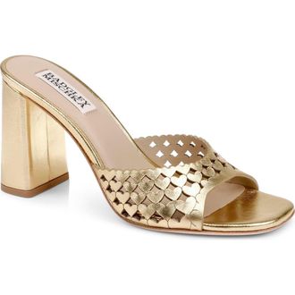 Badgley Mischka Omni Laser-Cut Heart Sandal in Gold Metallic at Nordstrom, Size 6.5