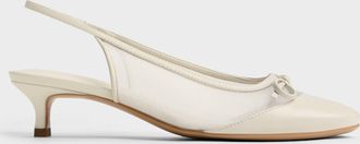Charles & Keith Mulligan Mesh Bow Slingback Pumps