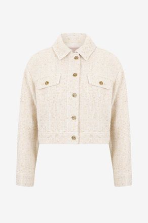 Twinset Kurze Tweedjacke mit Hemdkragen