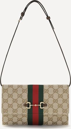 Gucci Horsebit Web Wallet with shoulder strap Female UNI