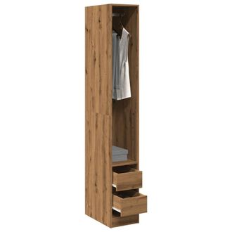 Berkfield Home Wardrobe Artisian Oak 30x50x200 cm Engineered Wood in Brown | Size: 30 x 50 x 200 cm