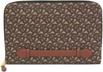 Burberry Pre-owned Clutches, female, Brown, Size: ONE SIZE Pre-owned Canvas clutches