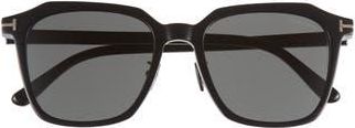 Tom Ford 54mm Geometric Sunglasses in Shiny Black /Smoke at Nordstrom Rack