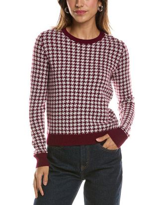 Bruno Magli Houndstooth Crewneck Wool & Cashmere-Blend Sweater
