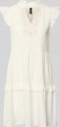 Vero Moda Figurumspielendes Freizeitkleid aus reiner Baumwolle Modell Dichte in Offwhite Melange, Gr&ouml;&szlig;e XS