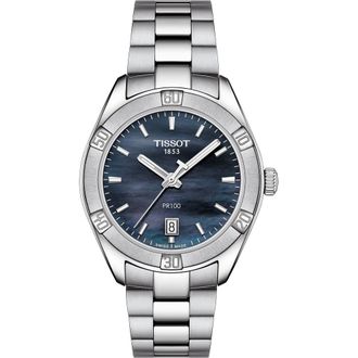Tissot PR 100 Sport Chic Bracelet Watch, 36mm in Silver/black Mop/silver at Nordstrom