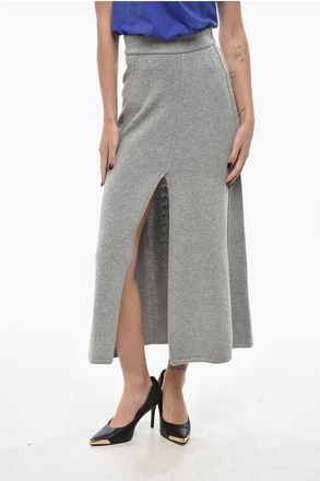 Ermanno Scervino Knitted Midi Skirt with Front Split size Xs