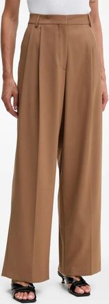 Fracomina Pantaloni a gamba ampia con pieghe - Marrone