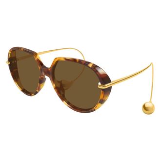 Bottega Veneta Ovale Zonnebril - unisex - Accessoires - Bruin - Maat: 60 MM