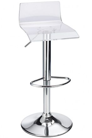 Netfurniture Wye Transparent Acrylic Adjustable Breakfast Bar Stool - Clear