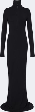 MUGLER Turtleneck wool-blend jersey maxi dress