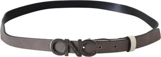 Costume National Leren Riem met Letter Logo Gesp - unisex - Riemen - Wit - ONE Size - Leer - Accessoires