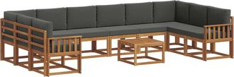 vidaXL Conjunto De Sof&aacute;s De Exterior 11 Uds. Natural Y Antracita Vidaxl