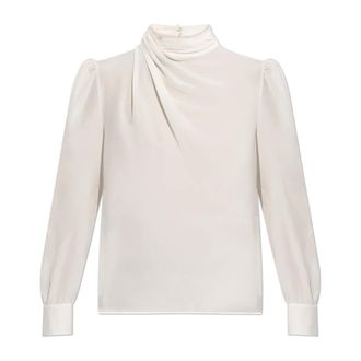 Alessandra Rich Blouses, female, White, Size: XS Silk Top