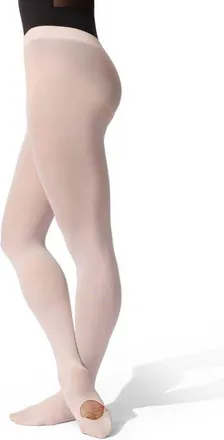 Capezio Ultra Soft Self Knit Waistband Transition Tight in Light/pastel Pink at Nordstrom, Size Large/x-Large