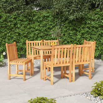 vidaXL Set da Pranzo da Giardino 7 pz in Legno Massello di Teak vidaXL