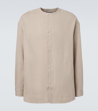 Jacquemus Pastro herringbone linen-blend shirt