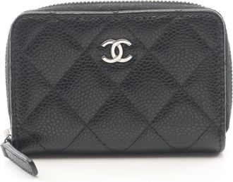 Chanel Black Grained Calfskin Coin Purse/Coin Case (Pre-Owned)