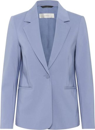 Inwear Zella IW Classic Short Blazer - Dames - Blazers - Blauw - M - Katoen - Jassen