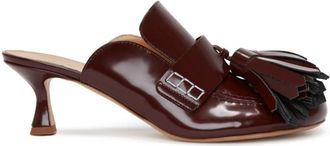 J.W.Anderson tassel-detail leather mules - women - Sheep Suede/Bovine Split Leather/Calf Leather - 39.5 - Red