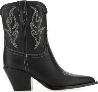 Sonora Black Leather Ankle Boots