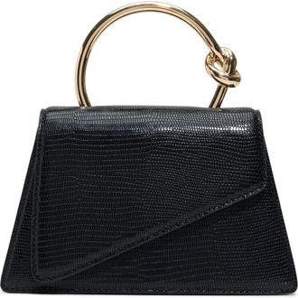 Aldo Aellaax Snakeskin Embossed Faux Leather Top Handle Bag in Black at Nordstrom