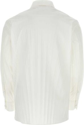Valentino Garavani Mens White Tech Nylon Oversize Shirt Exterior: Camicie
