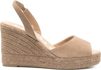 Maneb&igrave; Beige Hamptons Espadrille Wedges