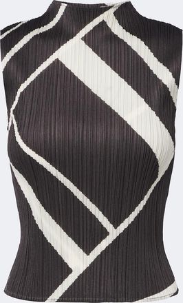 Pleats Please Issey Miyake Top Fold Line estampado plisado