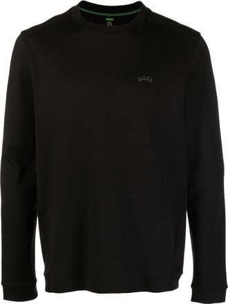 BOSS Salbo Curved logo-print sweatshirt - men - Cotton - S - Black