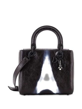 Dior Lady Dior Bag Limited Edition Eiffel Tower Printed Leather Medium satchel - women - Other - One Size - Black