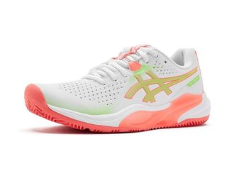 Asics Gel-Challenger 15 Padel Womens Tennis Shoes White/Guava : 11.5 B - Medium, Synthetic