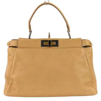 Fendi Pre-owned Peekaboo 2way Handbag - Dames - Vintage Handtas - Bruin - ONE Size - Leer - Vintage
