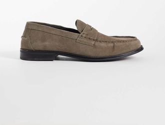 Asos Mocassini college in camoscio color tortora-Marrone