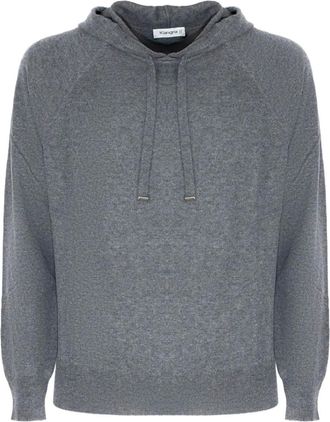 KANGRA Felpa a coste con cappuccio - Grigio