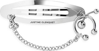 Justine Clenquet Holly Pierced Chain Hair Clip in Palladium at Nordstrom