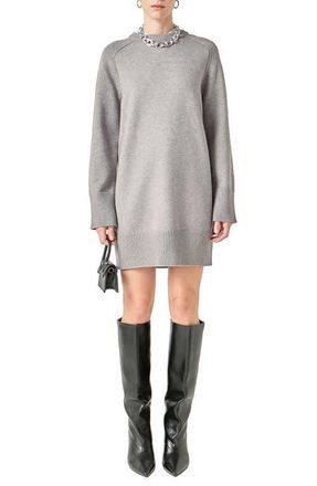 English Factory Crew Sweater Dress in Heather Grey at Nordstrom, Size X-Small
