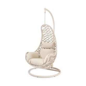 Koketto Home Sill&oacute;n colgante de exterior en rattan beige