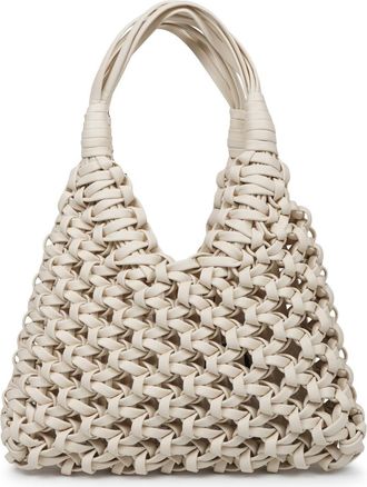 Hibourama Bags Woven Leather Shoulder Bag with Intricate Interlaced Design