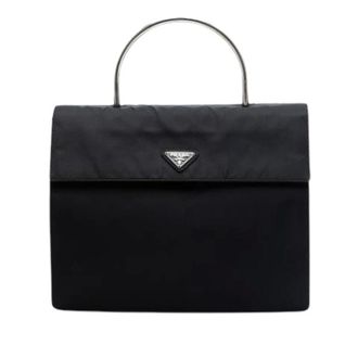Prada Pre-owned Nylon Flap Handbag - Dames - Pre-owned - Zwart - Maat: ONE Size Nylon