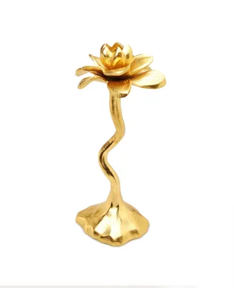 Classic Touch Gold Flower Shaped Candle Holder